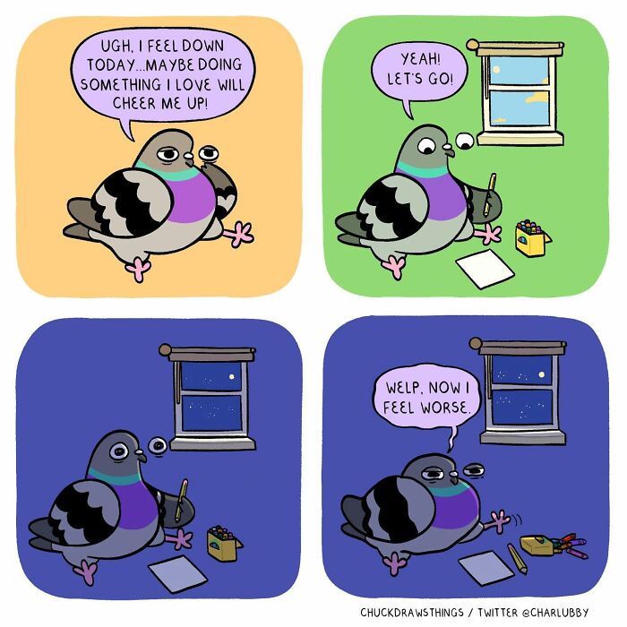 50 New Comics That Perfectly Capture What Anxiety Feels Like, Starring An Unexpected Hero: A Pigeon