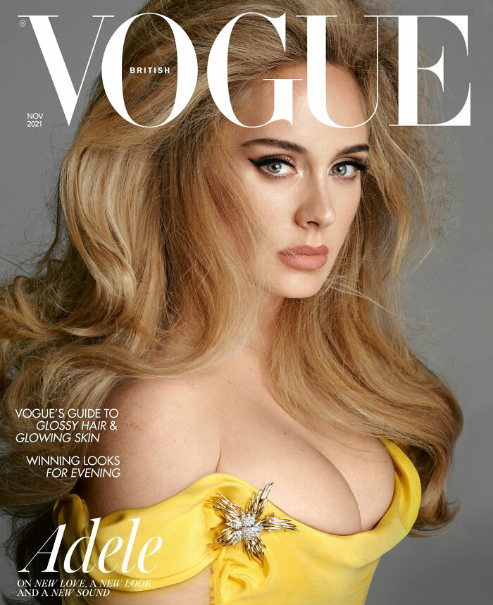 Adele's appearance on the British Vogue cover, showcasing her glamorous look. Adele's appearance on the British Vogue cover, showcasing her glamorous look.