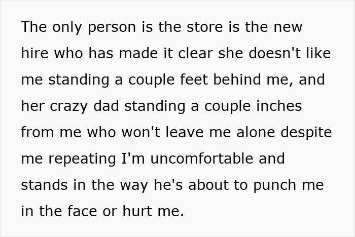 A 17YO slacks off at work and tells dad to ambush 19YO colleague over made-up bullying claims. The dad ambushes the 19YO colleague. A 17YO slacks off at work and tells dad to ambush 19YO colleague over made-up bullying claims. The dad ambushes the 19YO colleague.
