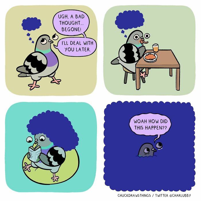 50 New Comics That Perfectly Capture What Anxiety Feels Like, Starring An Unexpected Hero: A Pigeon
