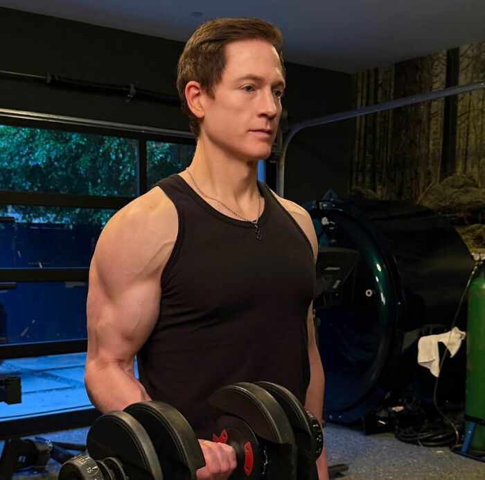 Biohacker Bryan Johnson lifts weights, showcasing his meticulous and intense health regimen, despite a dreadful diagnosis. Biohacker Bryan Johnson lifts weights, showcasing his meticulous and intense health regimen, despite a dreadful diagnosis.