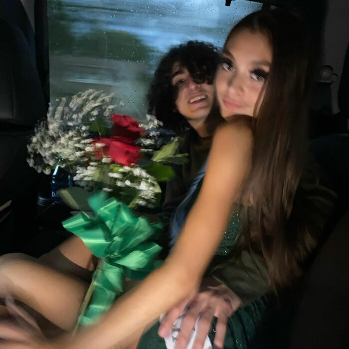 Mackenzie Shirilla with a male passenger and a bouquet in a car, whose prison selfie caused controversy. Mackenzie Shirilla with a male passenger and a bouquet in a car, whose prison selfie caused controversy.