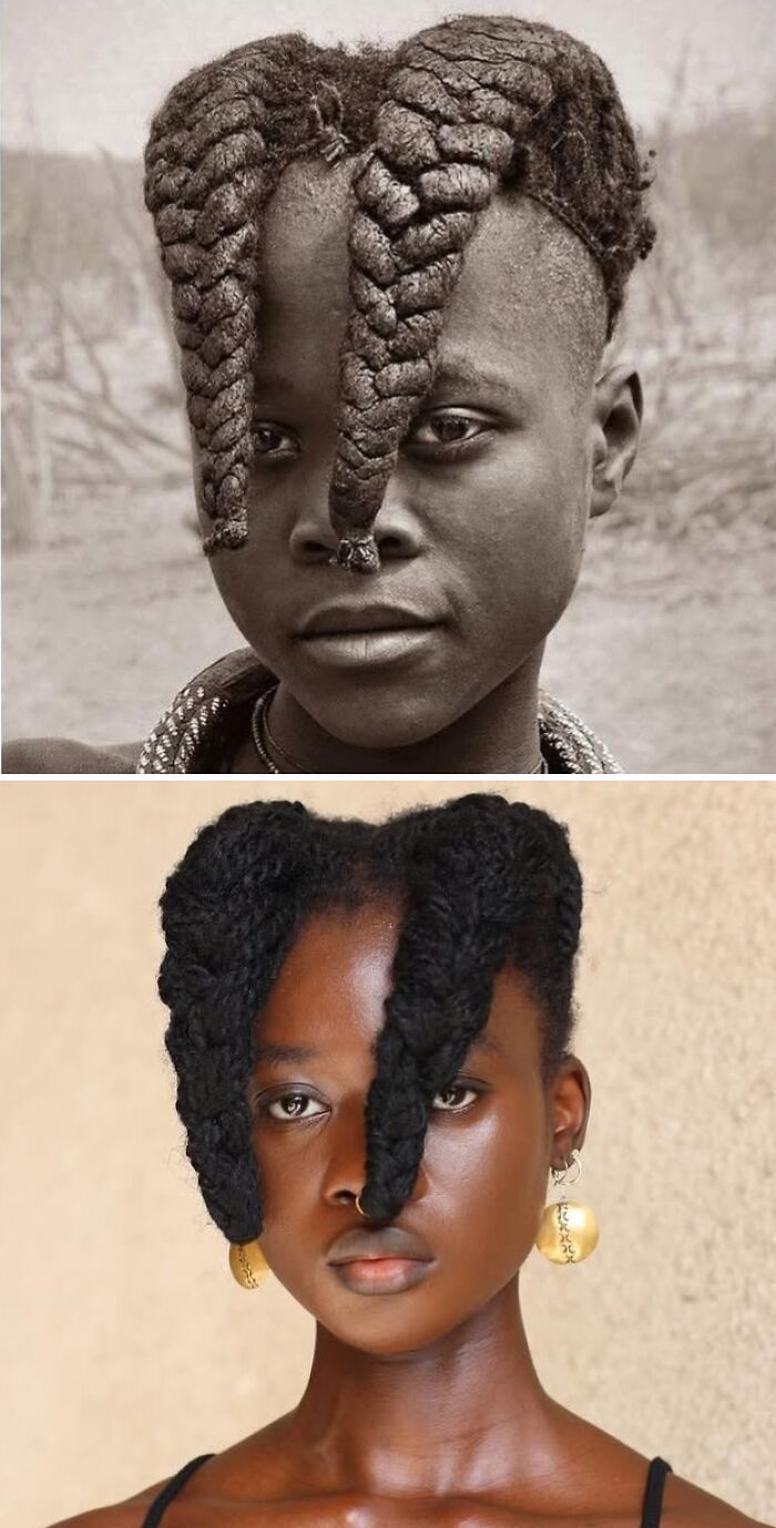 Artist transforms her hair into stunning sculptures, inspired by pre-colonial African hairstyles with braided fronts.