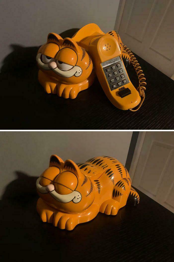 A Garfield novelty telephone, a classic 90s item and throwback meme.