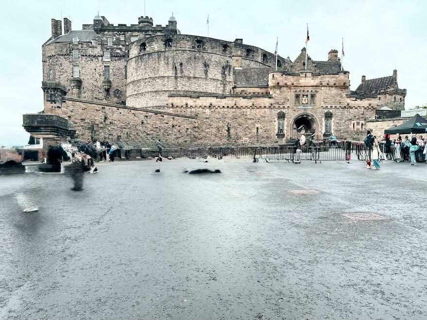 Beautiful Scottish castles on a rainy day, showcasing the historic architecture and interesting surroundings.