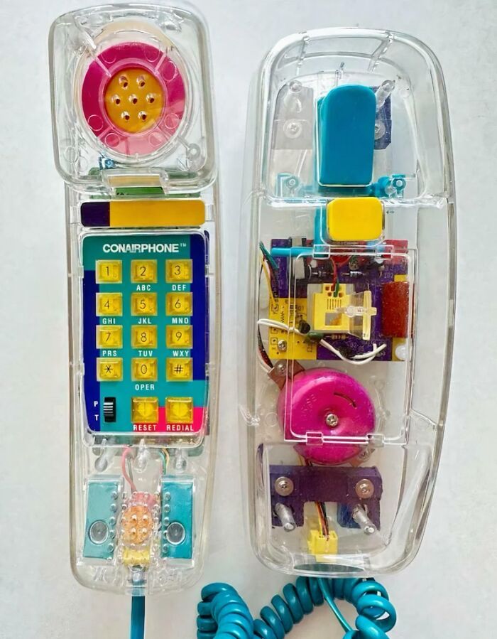A clear Conairphone, an iconic throwback meme that only true 90s kids will recognize.
