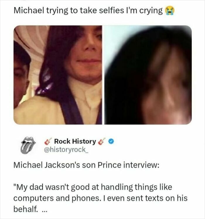 Blurry selfies of Michael Jackson, a pop culture post for instant good vibes.