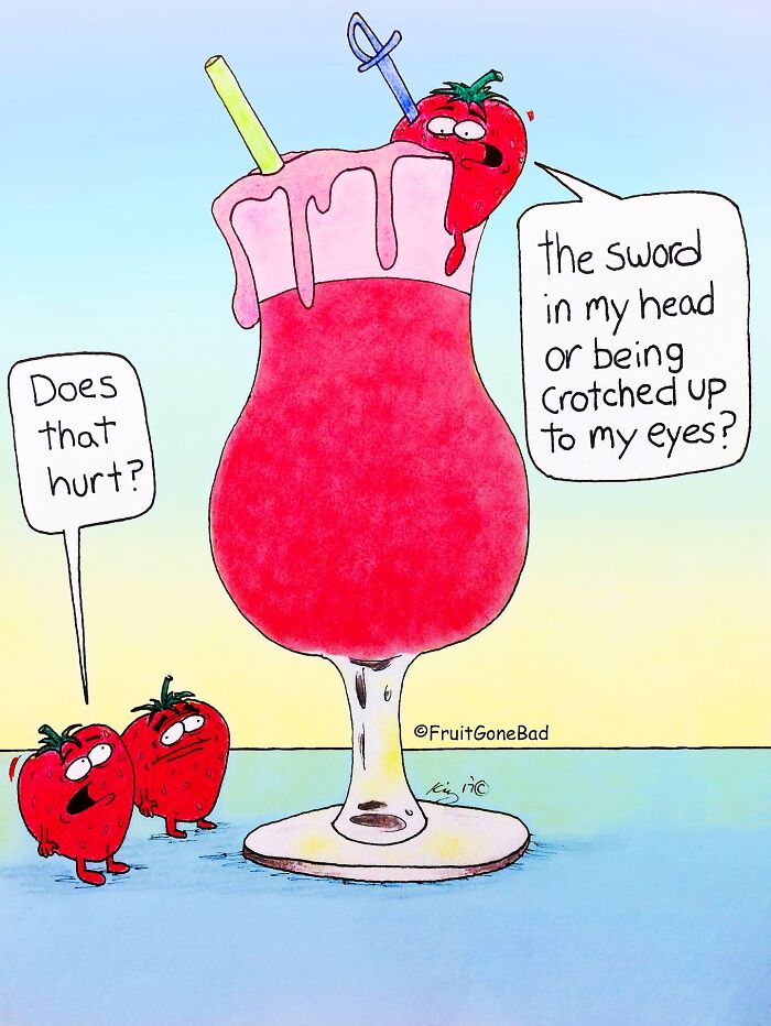 40 New “Fruit Gone Bad” Comics That Turn Everyday Produce Into Hilarious Comedy Gold