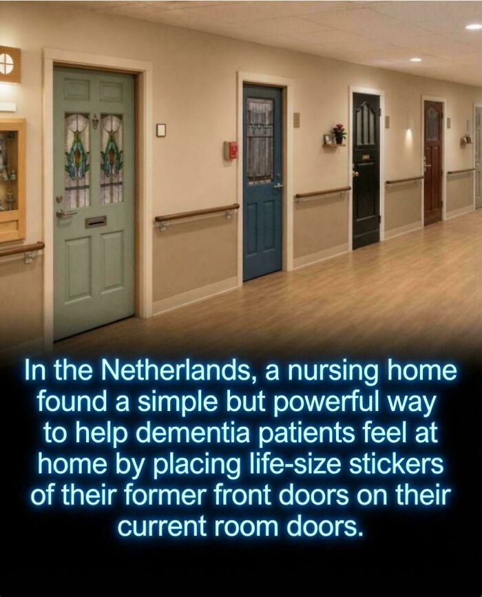 A Nursing Home In The Netherlands Recreated Residents’ Old Front Doors To Help Dementia Patients Feel More At Home