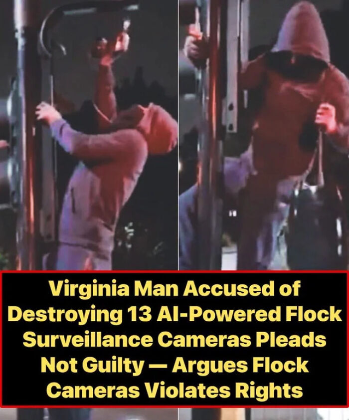 Man destroying surveillance cameras, a real life example of chaotic good.