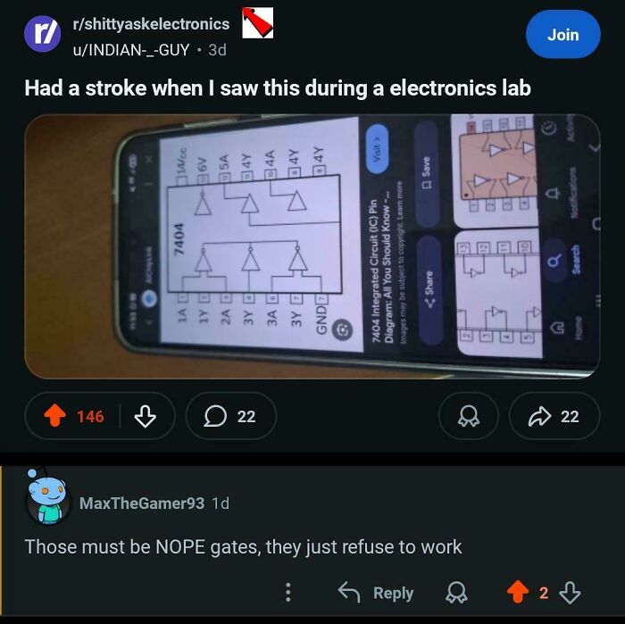 Funny and savage examples from comments section featuring a Reddit post about an electronics lab with a funny user comment.