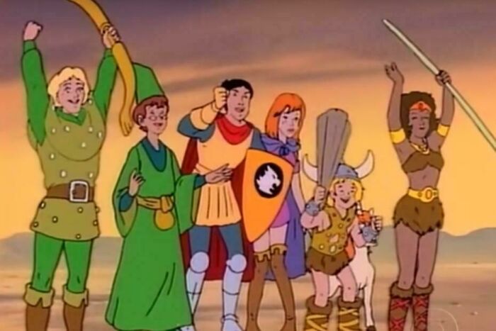The animated Dungeons & Dragons cartoon characters, a good memory of life in the 80s.