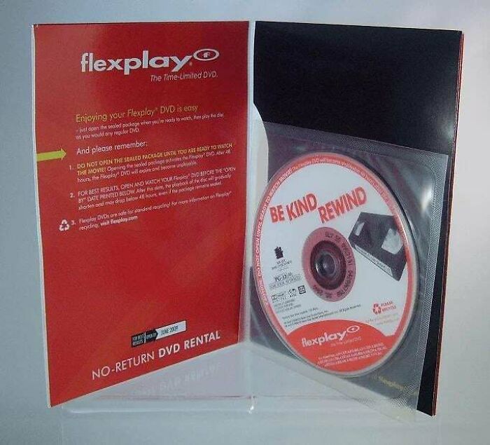 Flexplay DVD with Be Kind Rewind disk, an example of insulting consumerism and 400% price difference in media formats.