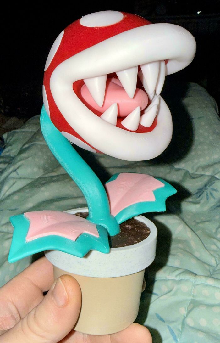 A 3D printed Piranha Plant from Mario, a cool and useful thing people printed with their 3D printers.