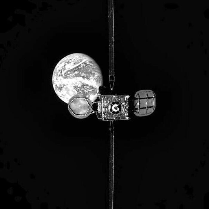 A satellite with Earth in the background, representing genius technologies that make everyday life easier.