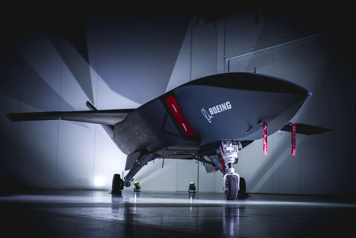 Sleek Boeing drone, a marvel of satisfying and genius technologies.