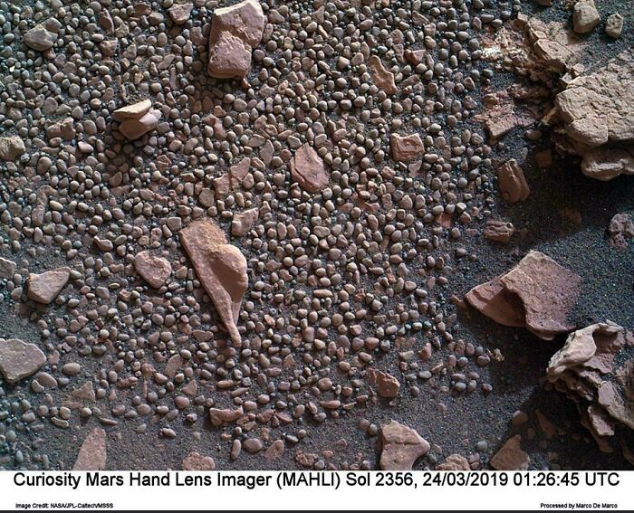 A close-up image of the Martian surface shows various sized rocks and pebbles, representing genius technologies.
