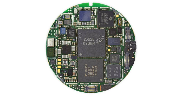A close-up of a round circuit board, showcasing advanced technologies that make everyday life easier.