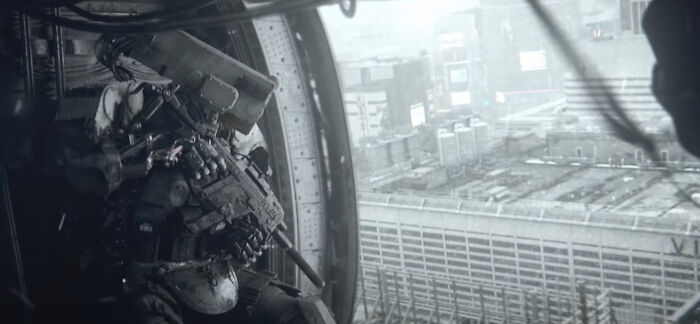 A futuristic robot with advanced technologies overlooking a city, illustrating genius technologies.