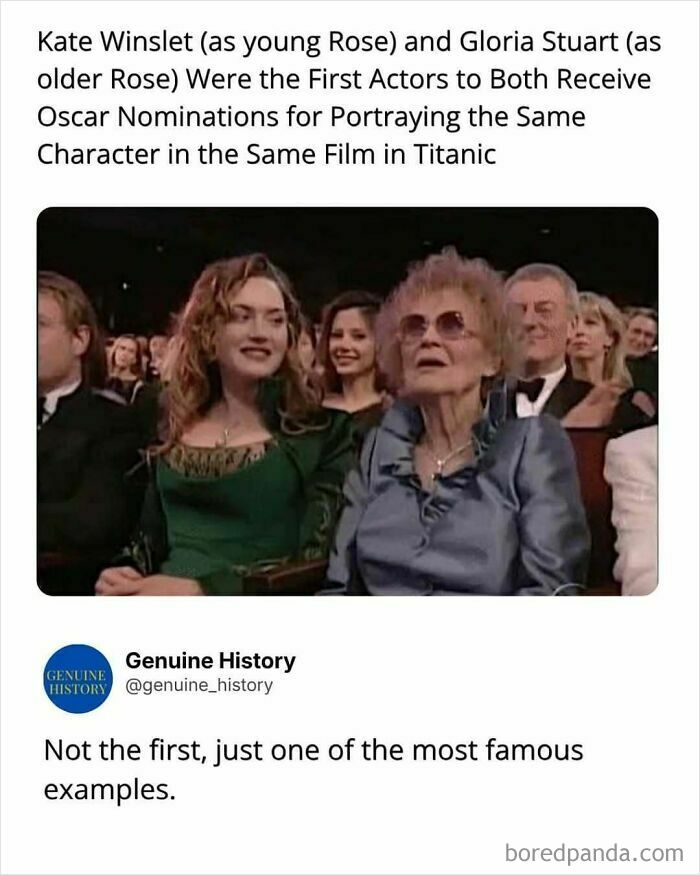 Fascinating facts: Kate Winslet and Gloria Stuart, Titanic actresses, made history with Oscar nominations.