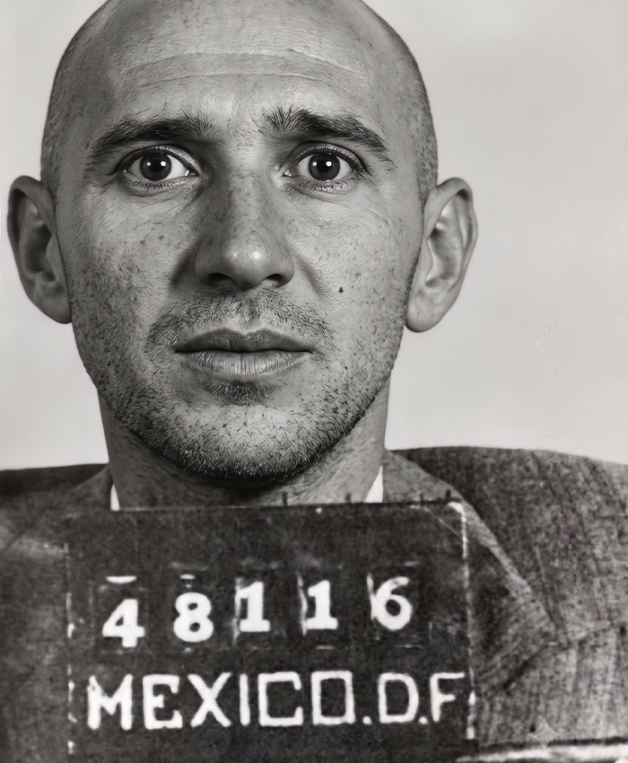 A mugshot of the 24-year-old with a number board, marking him a national nightmare from a street fight. A mugshot of the 24-year-old with a number board, marking him a national nightmare from a street fight.