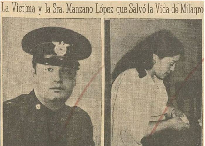 An old newspaper clipping showing a man in uniform and a woman, tied to a street fight and a national nightmare. An old newspaper clipping showing a man in uniform and a woman, tied to a street fight and a national nightmare.