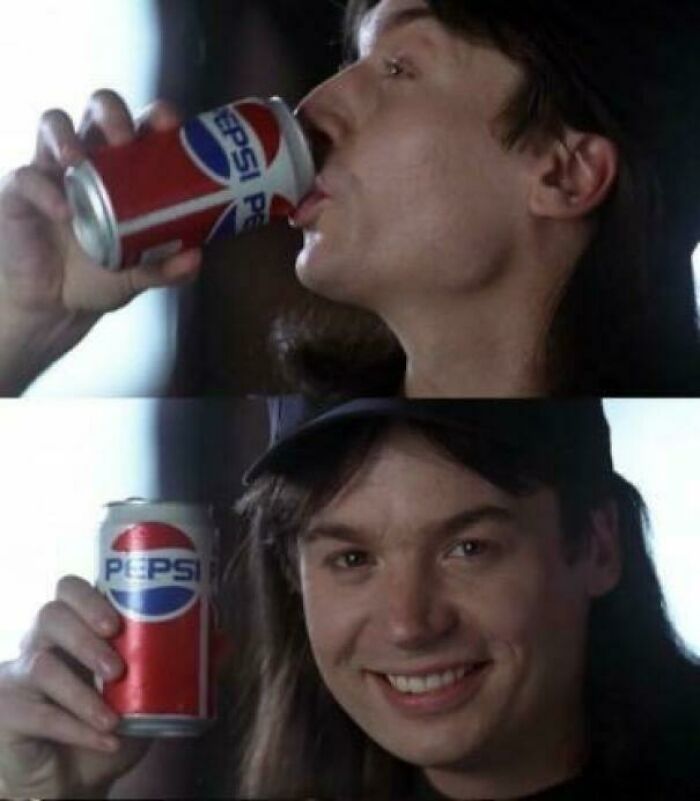 The Mock Pepsi Product Placement In The 1992 Comedy Movie, “Wayne’s World” With Mike Myers