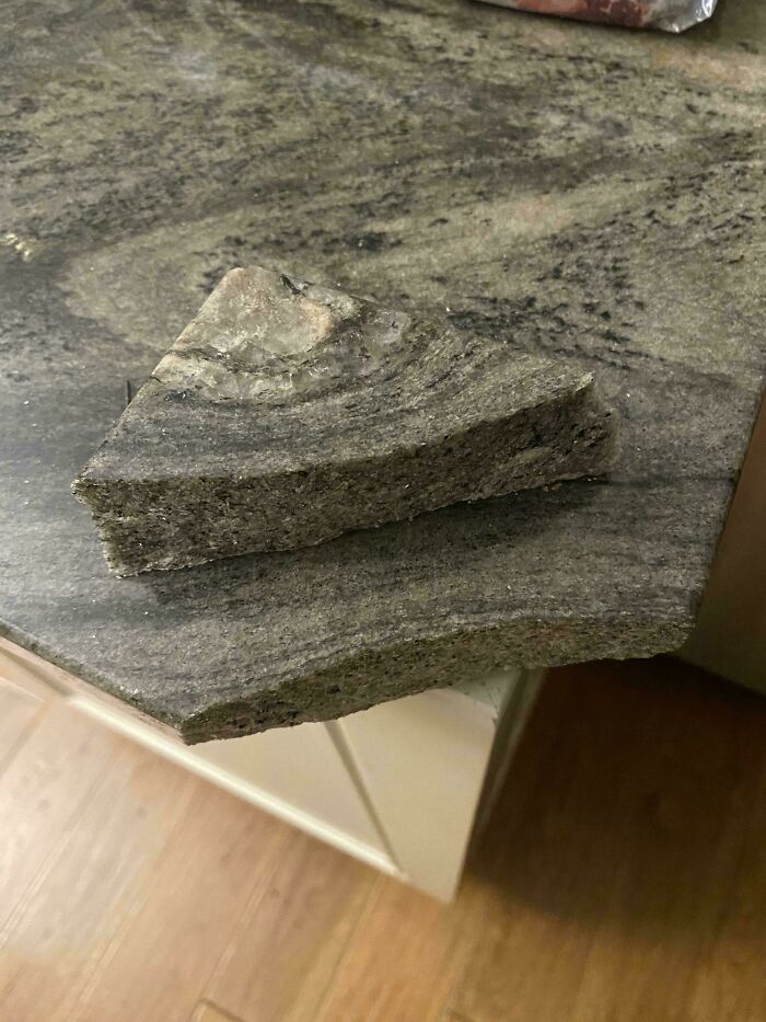 Cracked kitchen counter needing fixing things. People ask for help with this common household problem.