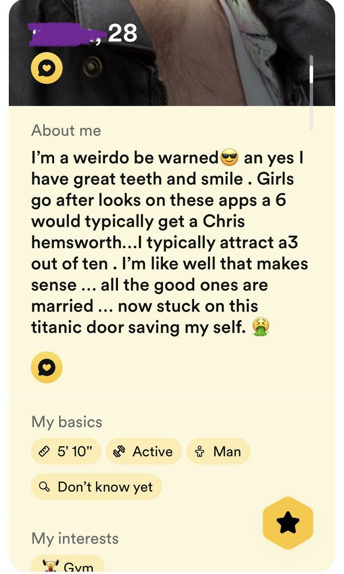 A dating app profile of toxic men making women messaging uncomfortable and disappointed.