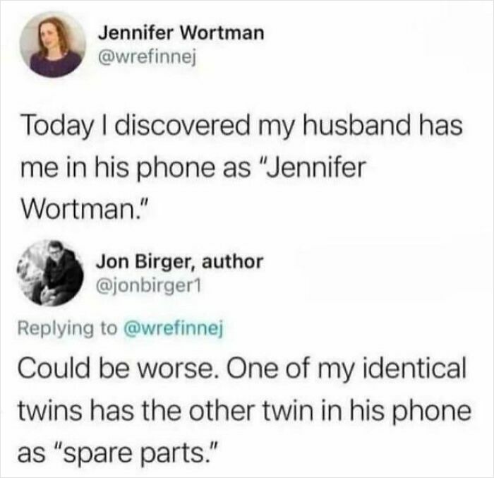 A savage example from the comments section on how a husband named his wife. This is a savage example.