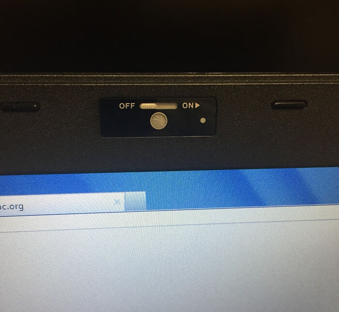 A brilliant webcam privacy slider, showing an ordinary laptop transformed for more enjoyable use.