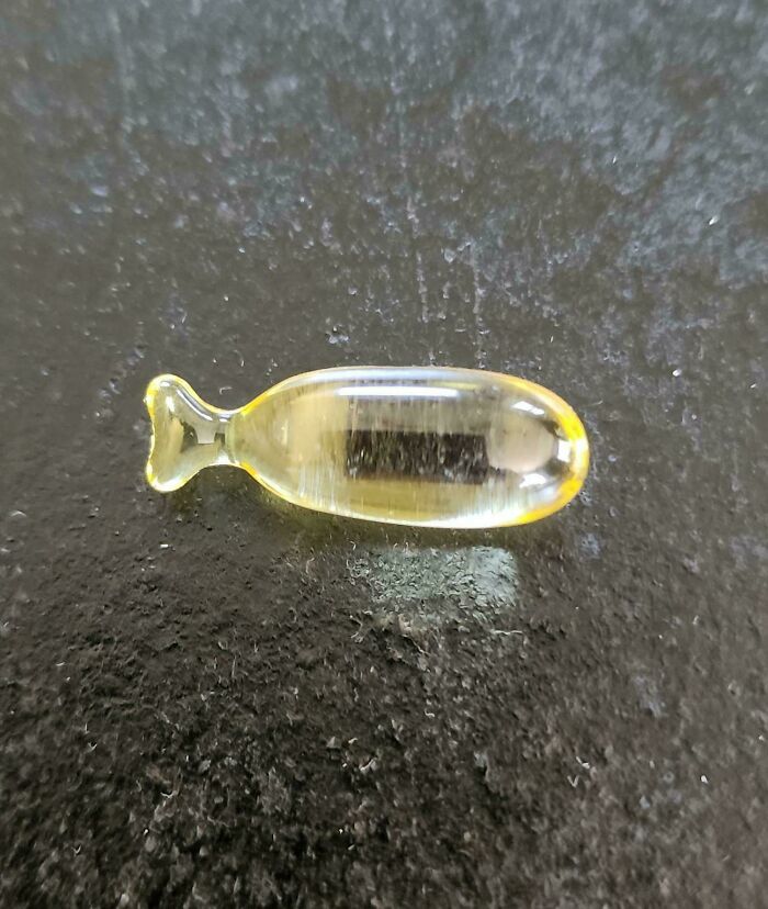 Brilliantly transformed ordinary fish oil into an enjoyable fish-shaped capsule, a smart design.