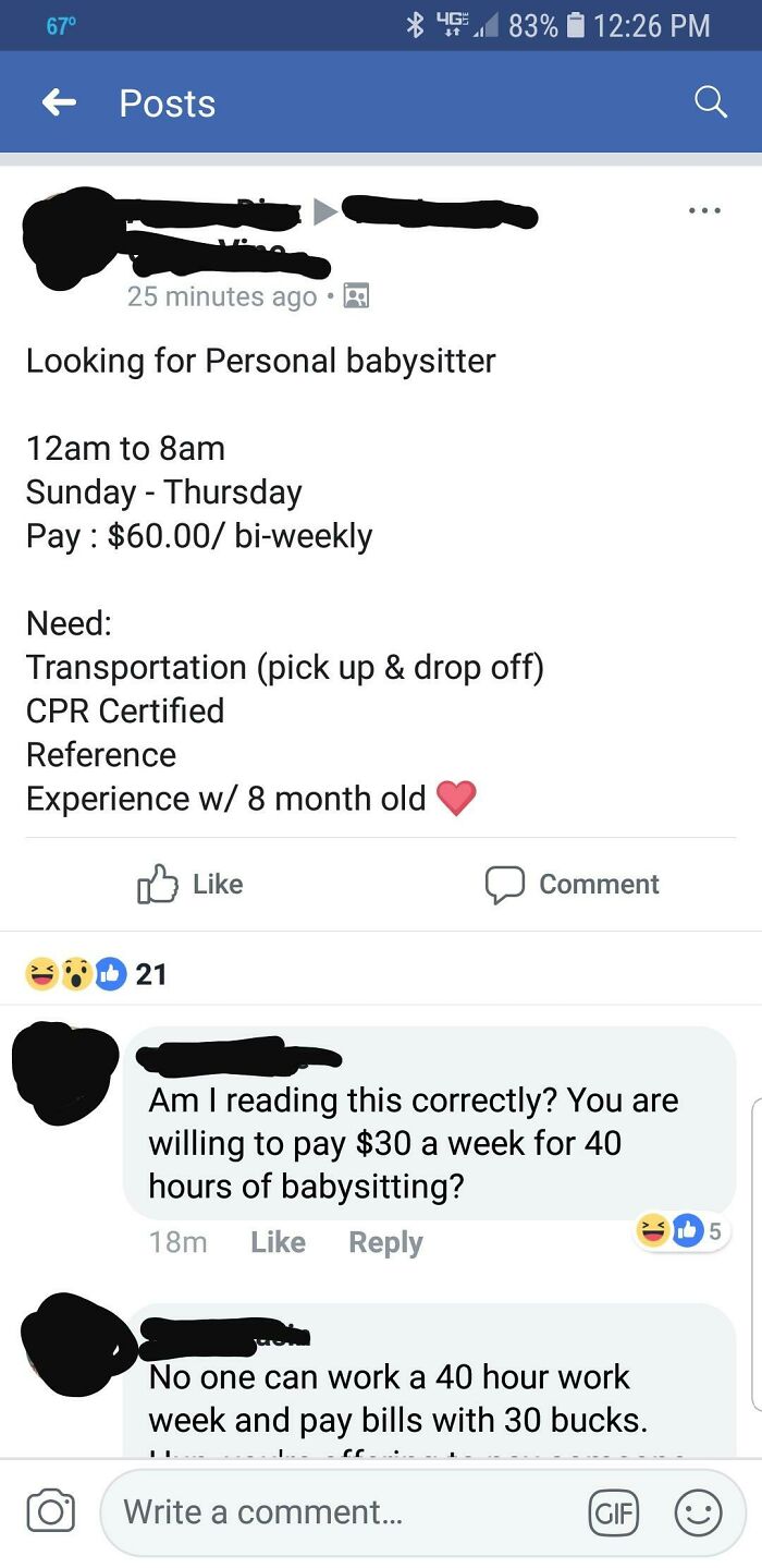 Entitled parents seeking a personal babysitter overnight for extremely low pay.