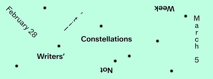 A hilariously awful design fail: a calendar showing constellation dates with mismatched or upside-down text.