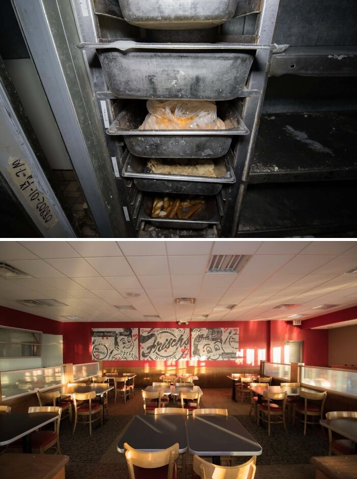 Urban explorers found forgotten food containers and an empty diner, unexpected things they never expected to find.