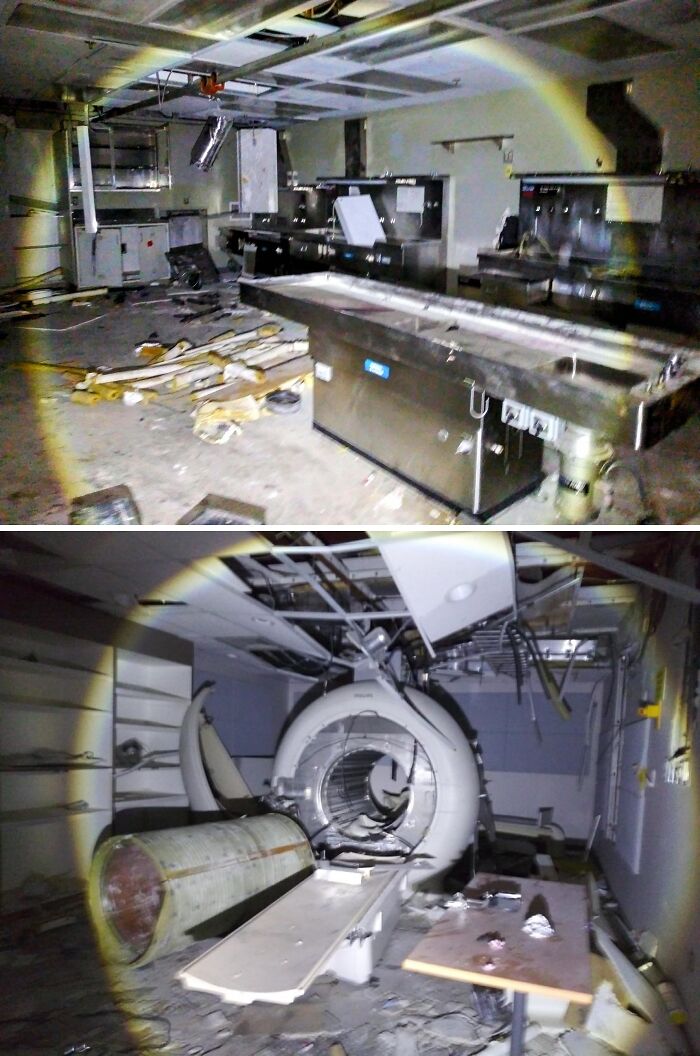 Urban explorers found a dilapidated operating room and an MRI machine in an abandoned medical facility.