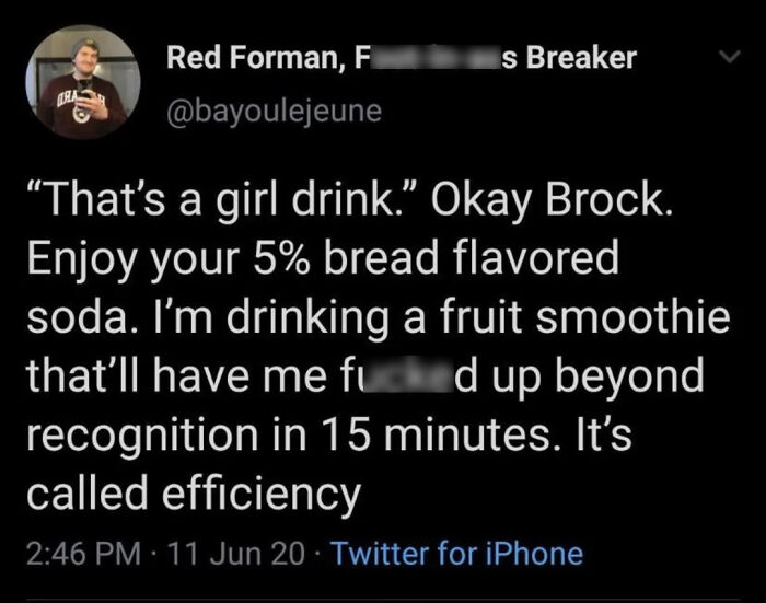 A funny tweet from Red Forman about someone being way too specific about drink preferences.