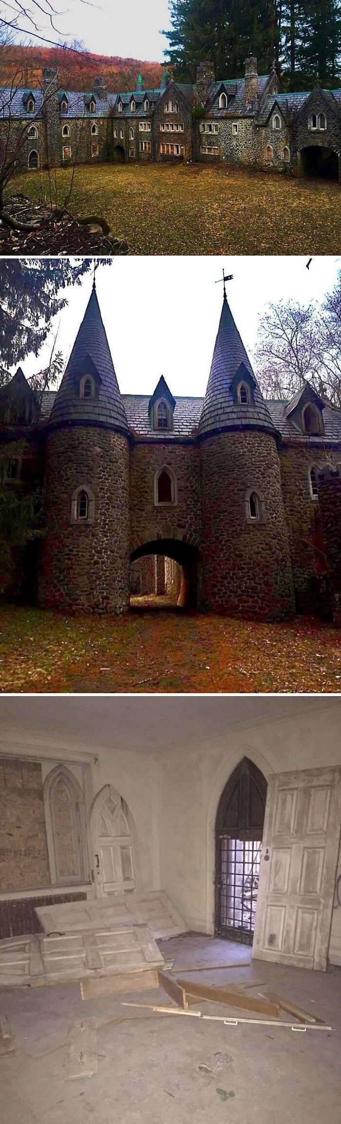 Urban explorers stumbled upon an old, abandoned stone castle, unexpected things they never expected to find.
