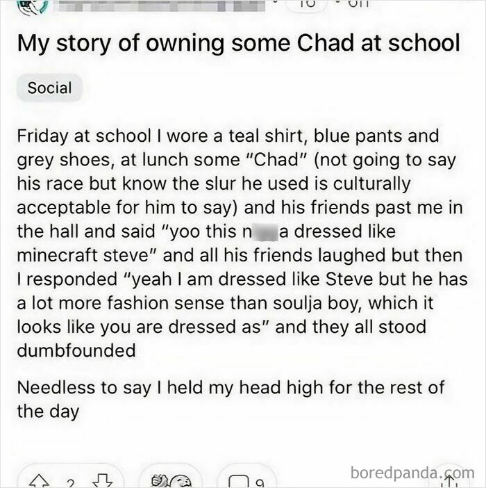 A hilariously embarrassing screenshot of a student getting busted for lying about their fashion sense.