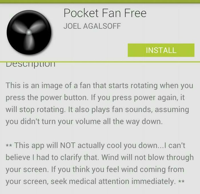 This App Creator Had To Explain That Your Phone Will Not Turn Into A Fan