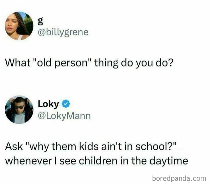 A hilarious tweet about what old people do, part of a collection of ancient memes that still crack people up.