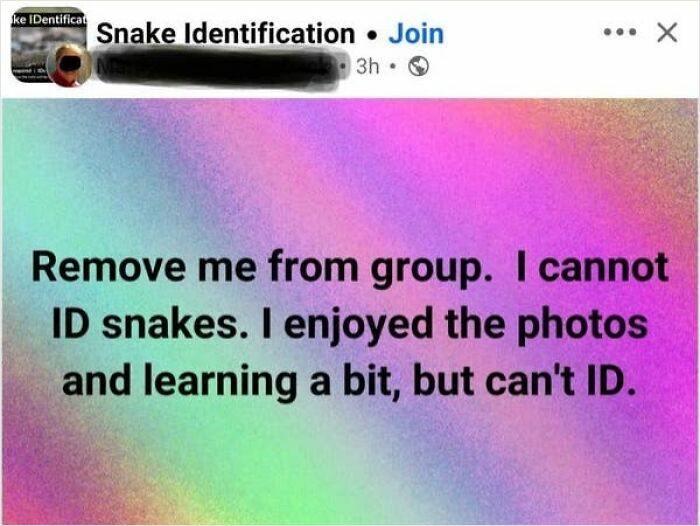 Elderly people mistakenly posting a request to leave a Facebook group, highlighting unsupervised internet access.