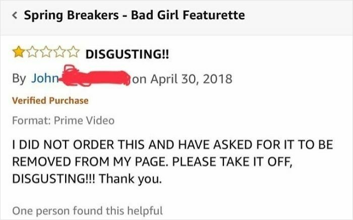 Elderly people showing hilarious internet mishaps, an Amazon review for 'Spring Breakers' with a confused customer.