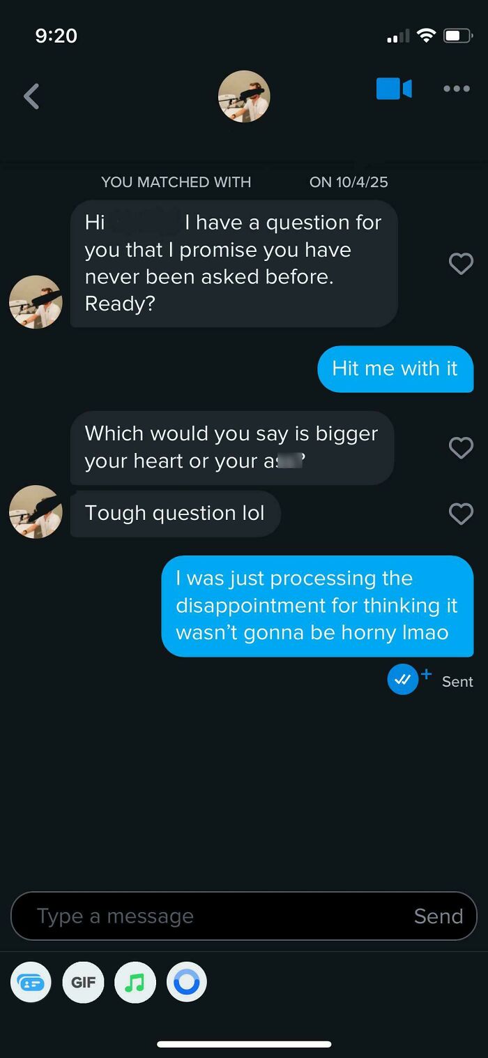 A screenshot showing a bad dating text with a user making a suggestive question, leading to a desire to stay single.