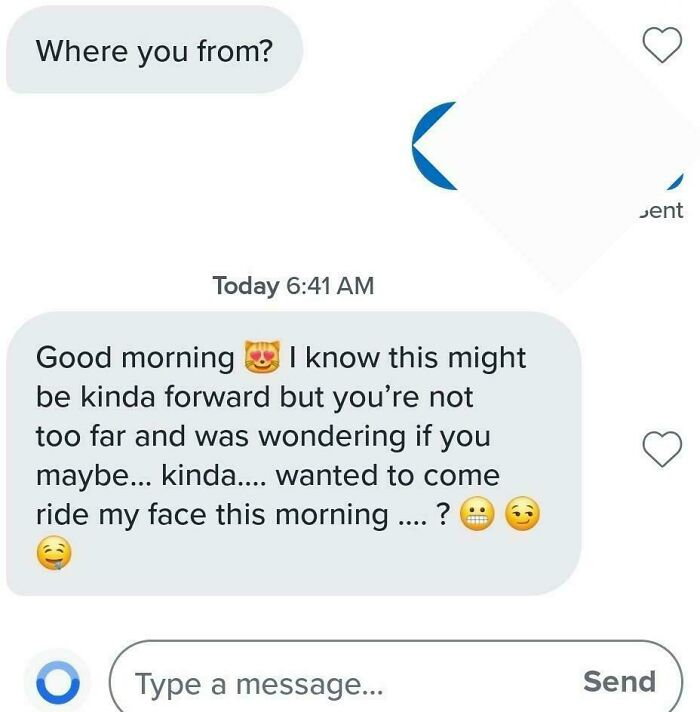 A screenshot of a conversation with a very bad dating text that might make you stay single.