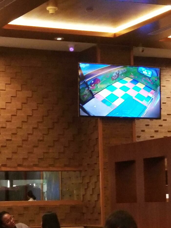 A TV screen showing a colorful play area, a business using simple and genius ideas to solve everyday problems.
