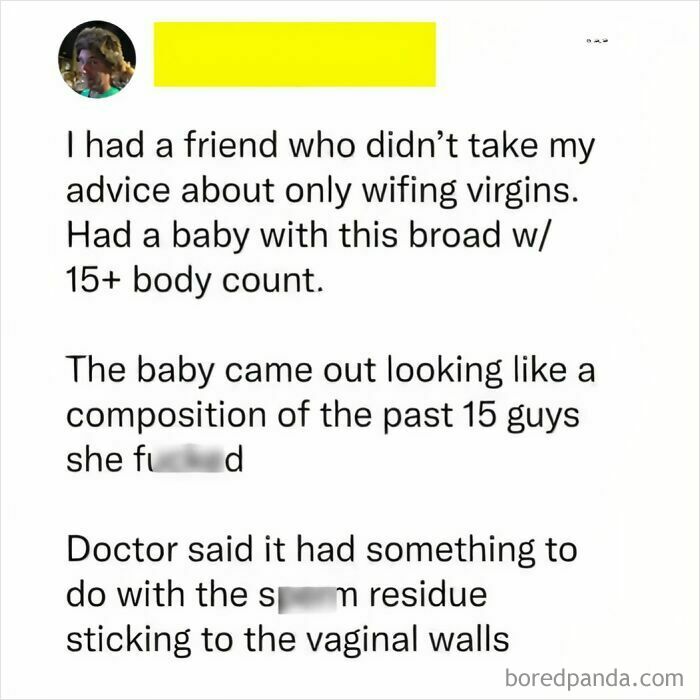 A screenshot shows a hilariously embarrassing story about a friend who was busted for lying about paternity.