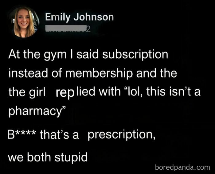A meme where someone corrects another person online about the difference between a subscription and a prescription.