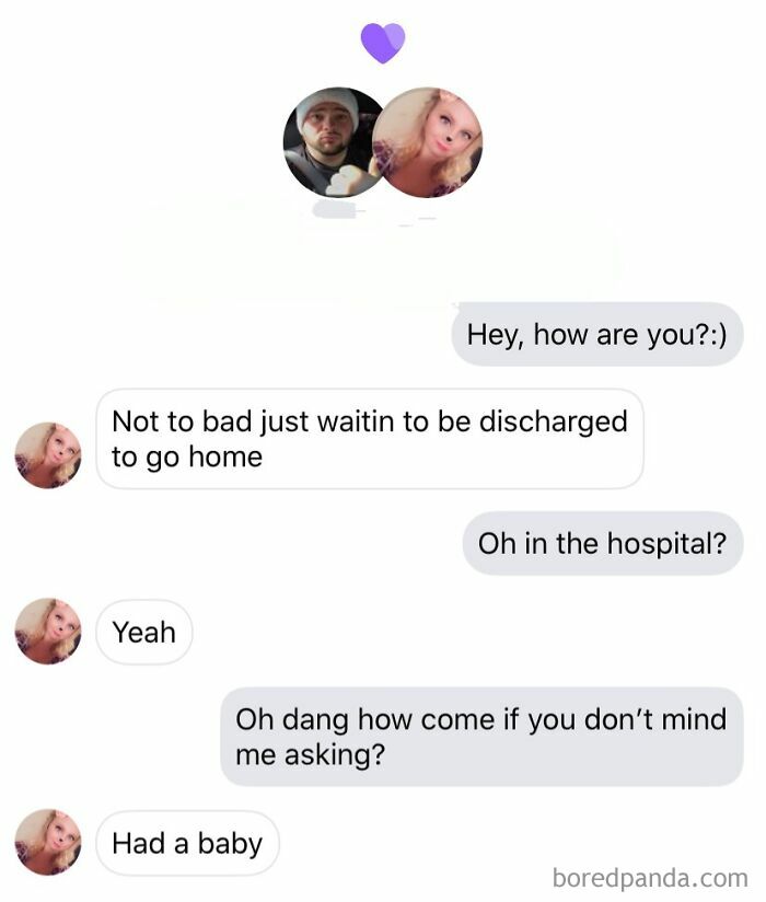 A text message conversation showing a woman's dating standards, revealing she just had a baby while dating.