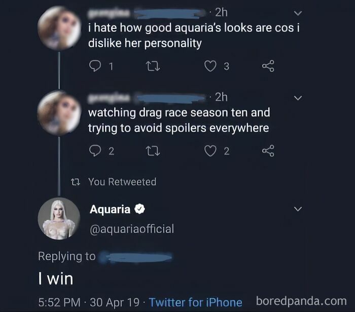 Aquaria responds I win to funny comments about her looks and personality, a viral tweet.